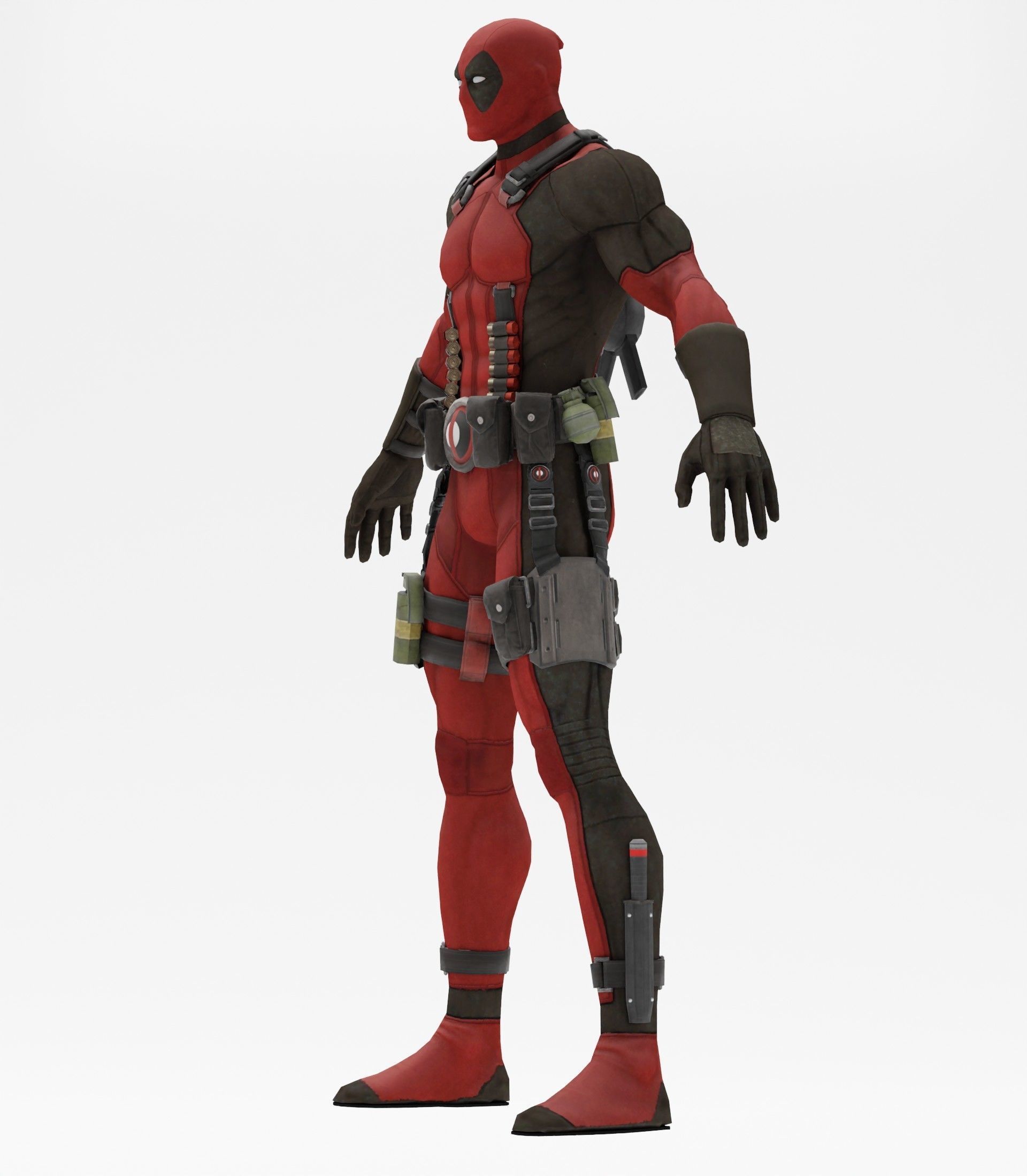Deadpool rigged 3D model_15