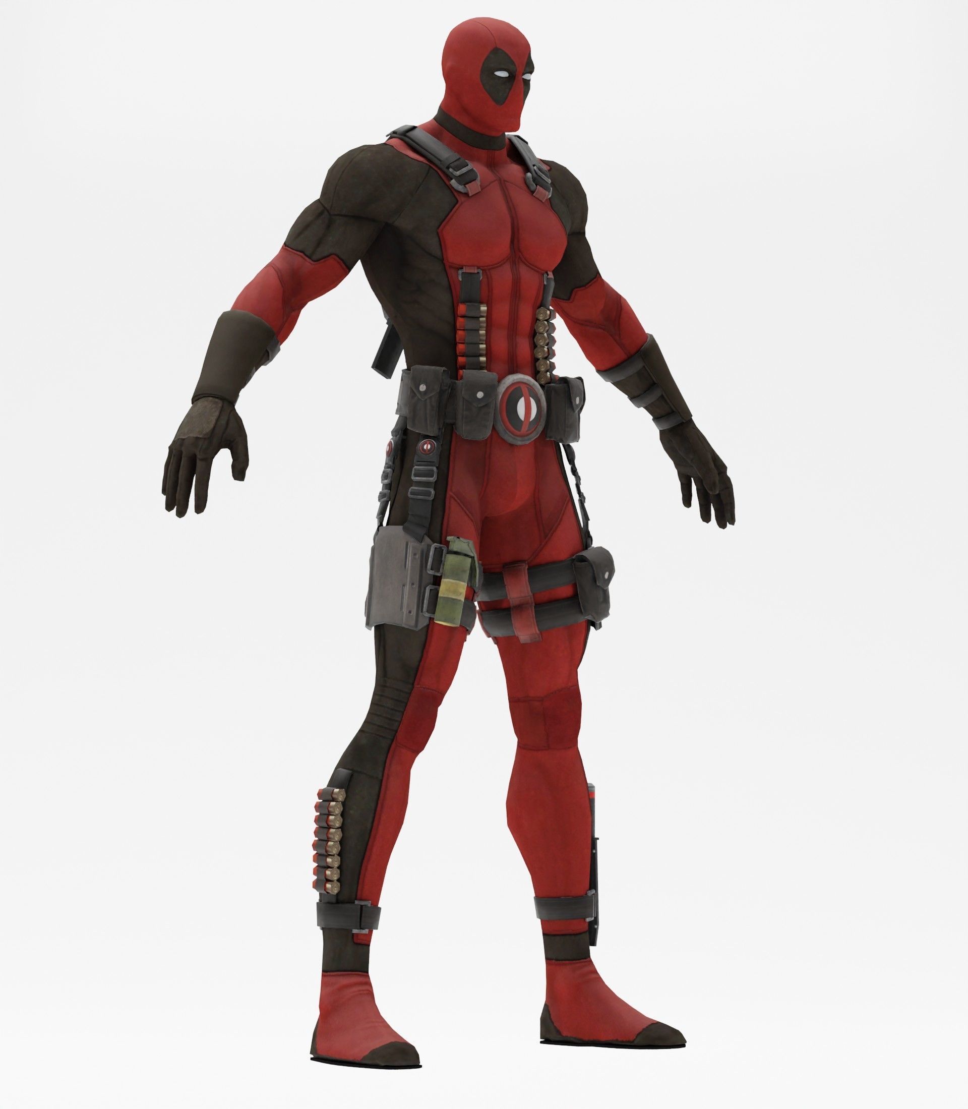 Deadpool rigged 3D model_2