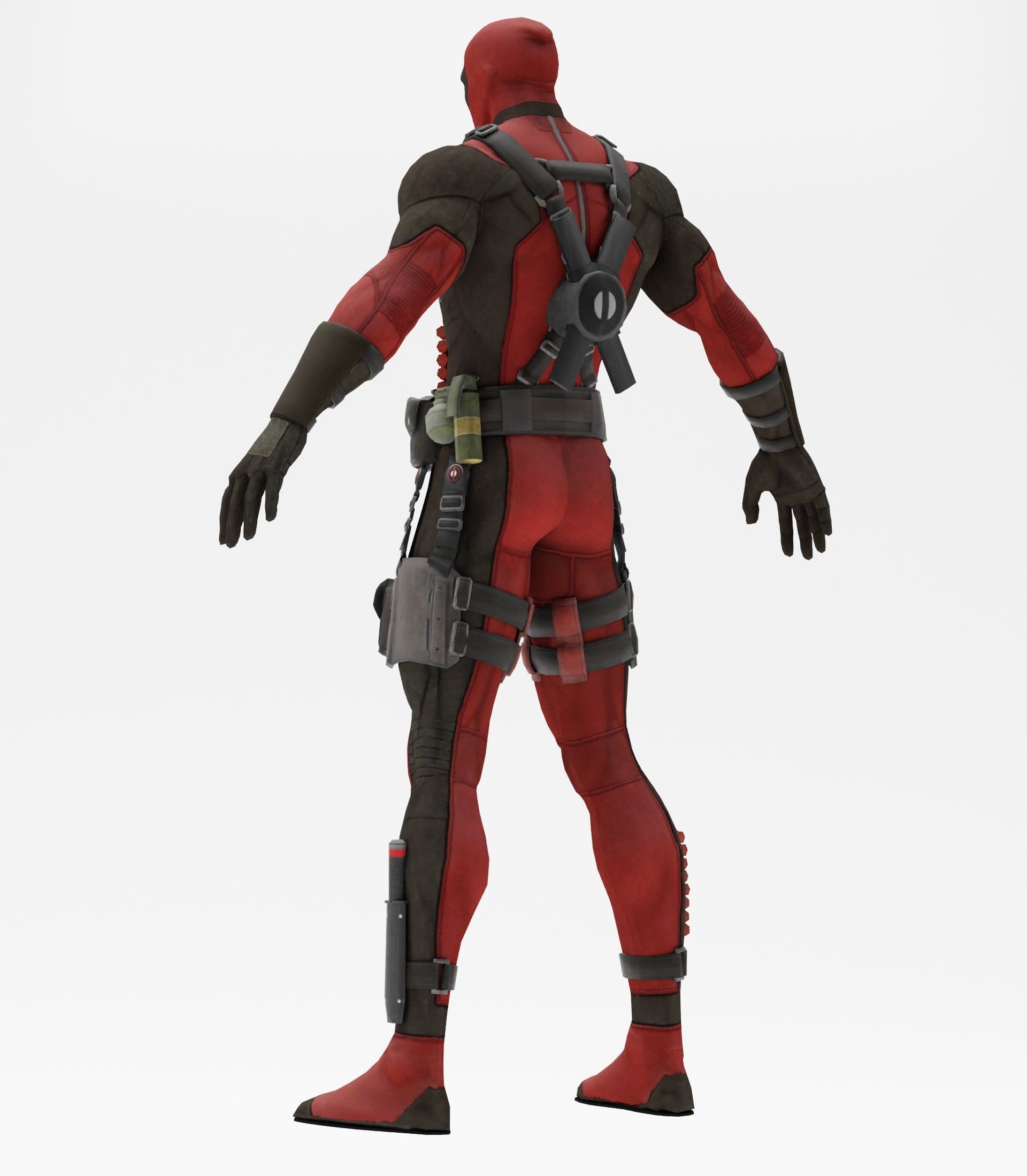 Deadpool rigged 3D model_11