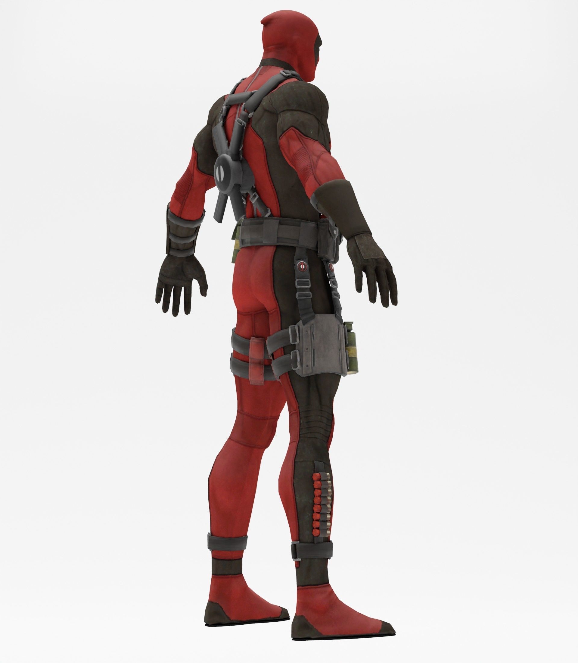 Deadpool rigged 3D model_6