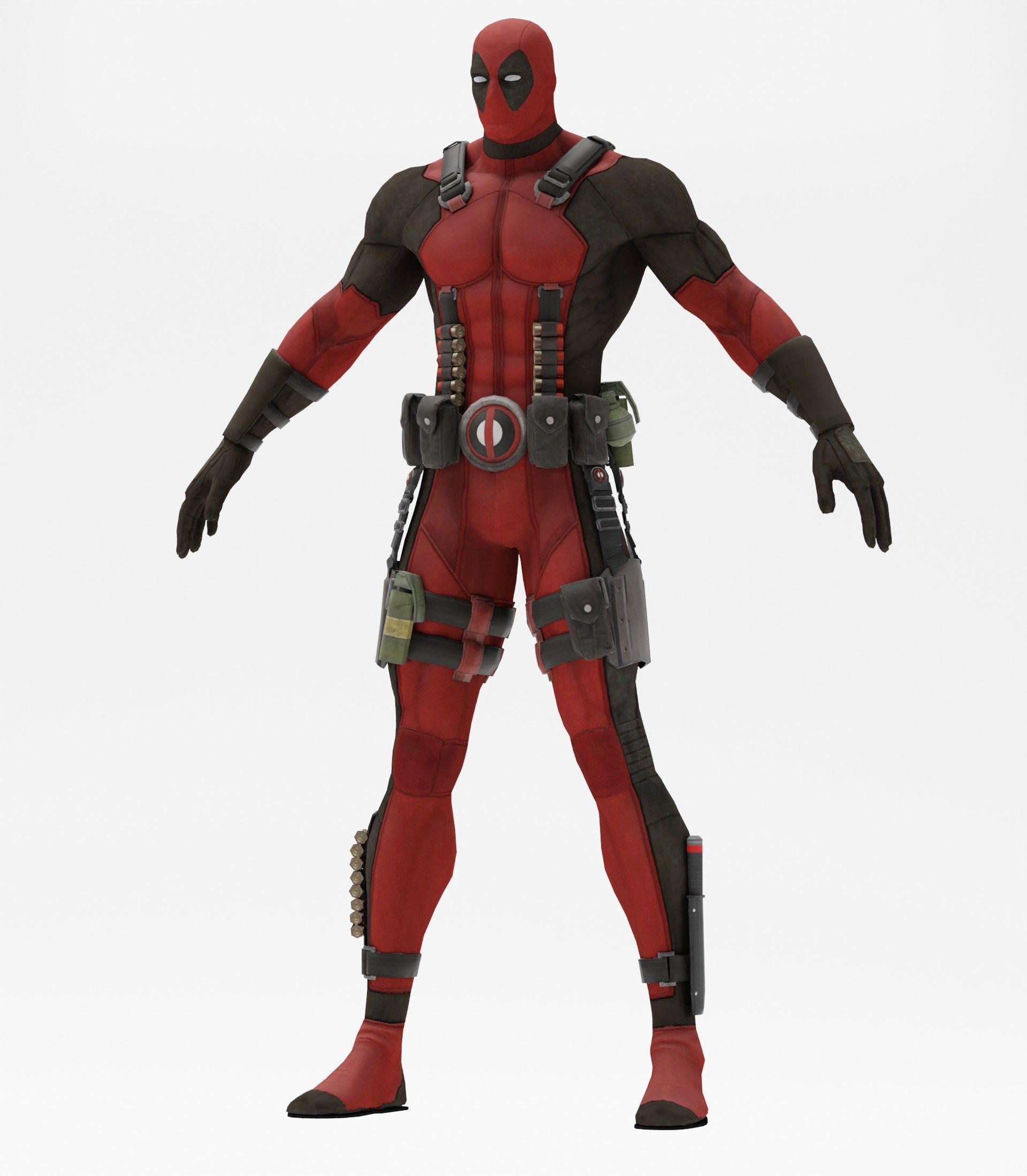 Deadpool rigged 3D model_17