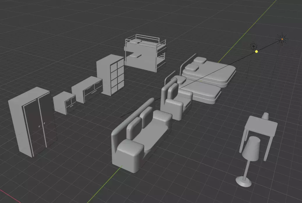 Asset pak furniture Free 3D model_0