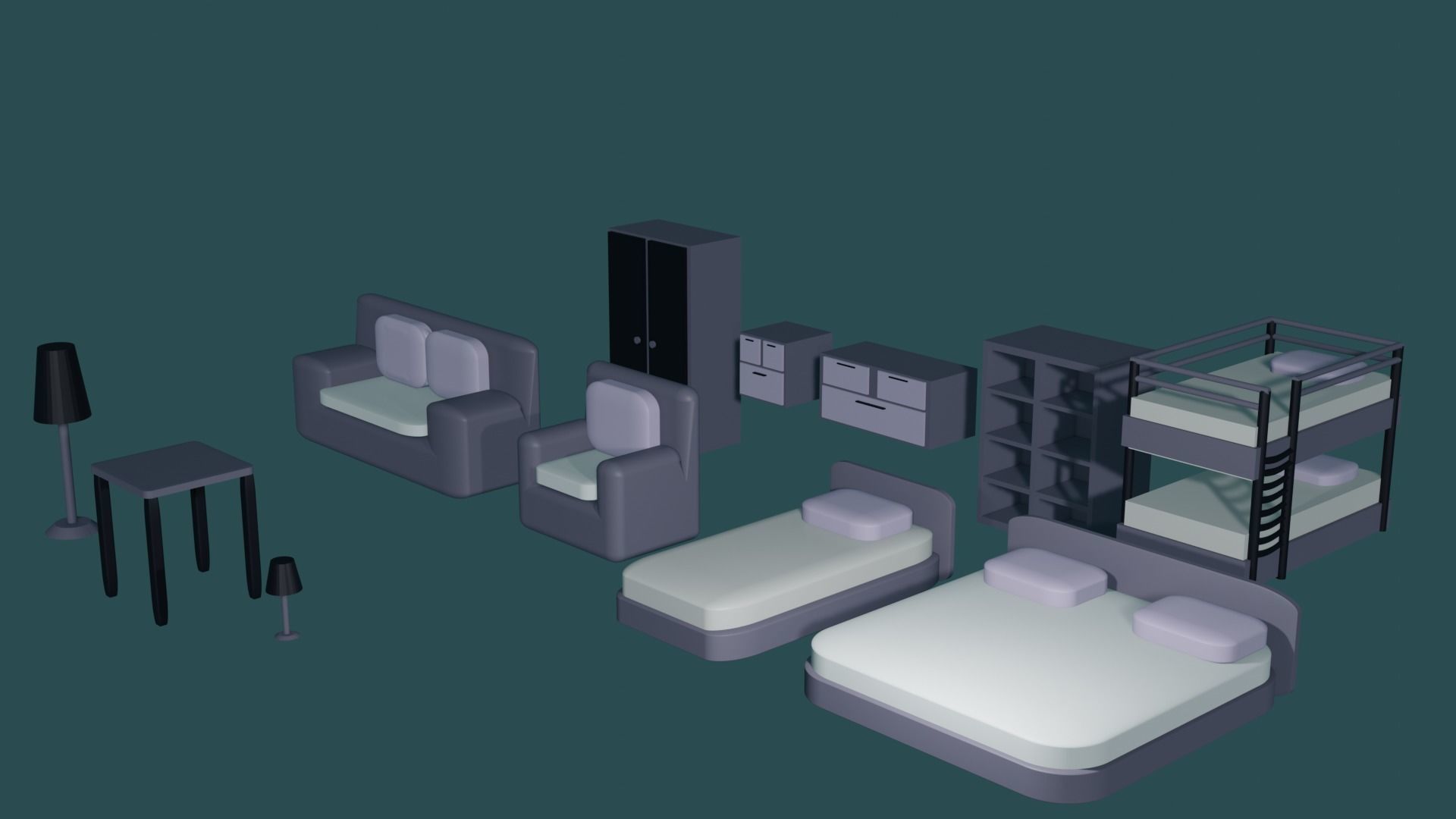 Asset pak furniture Free 3D model_19