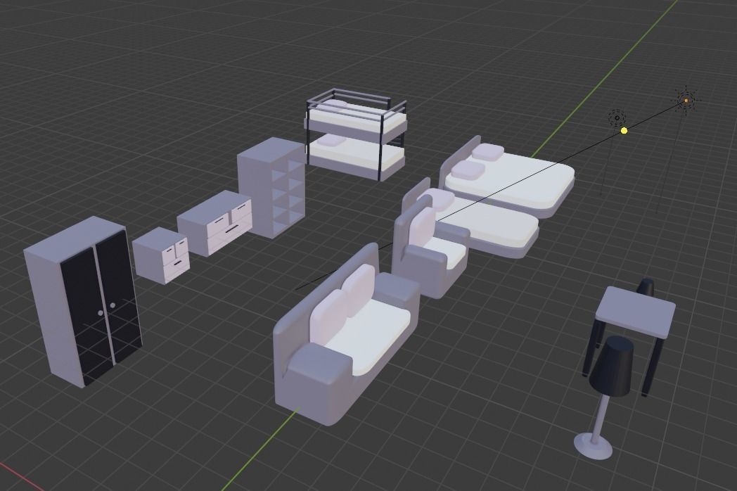 Asset pak furniture Free 3D model_1