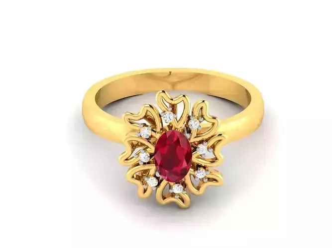 Women Diamond Ring 3dm render details