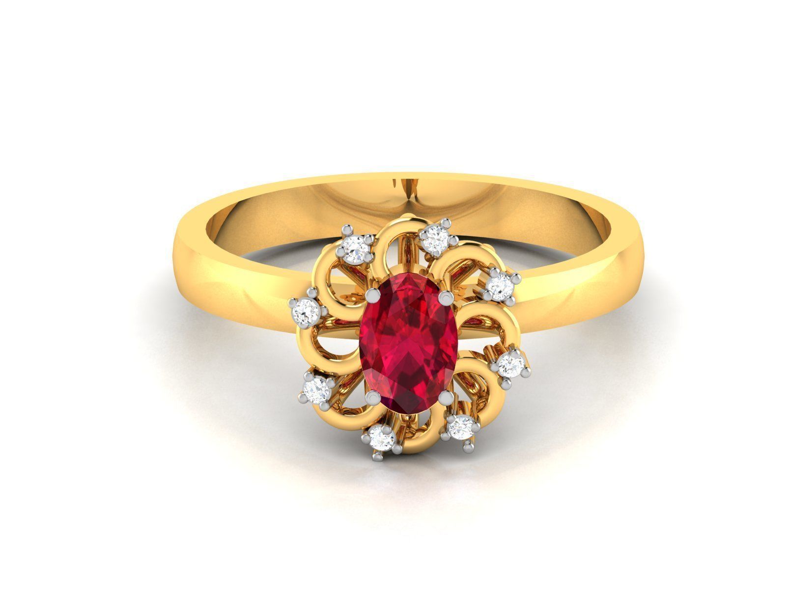 Women Diamond Ring 3dm render details 3D print model_4