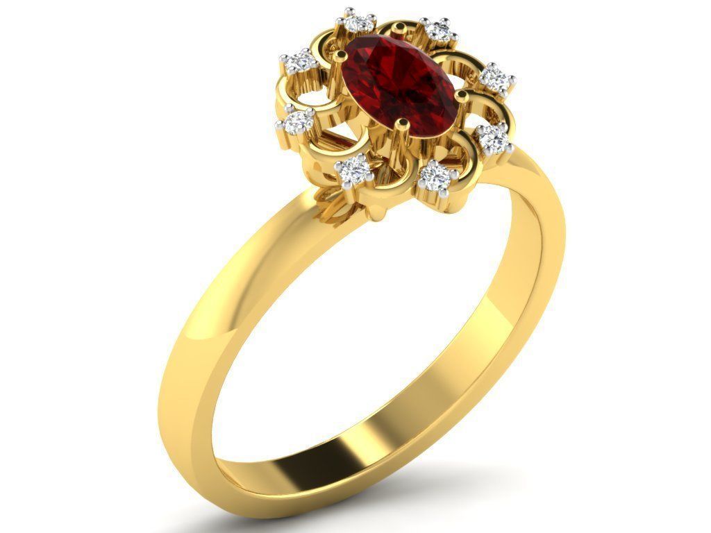 Women Diamond Ring 3dm render details 3D print model_1