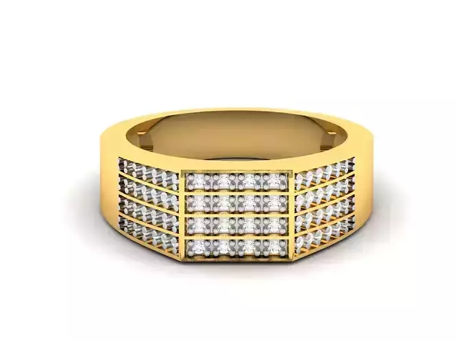 Gents Diamond Ring 3dm render details 3D print model