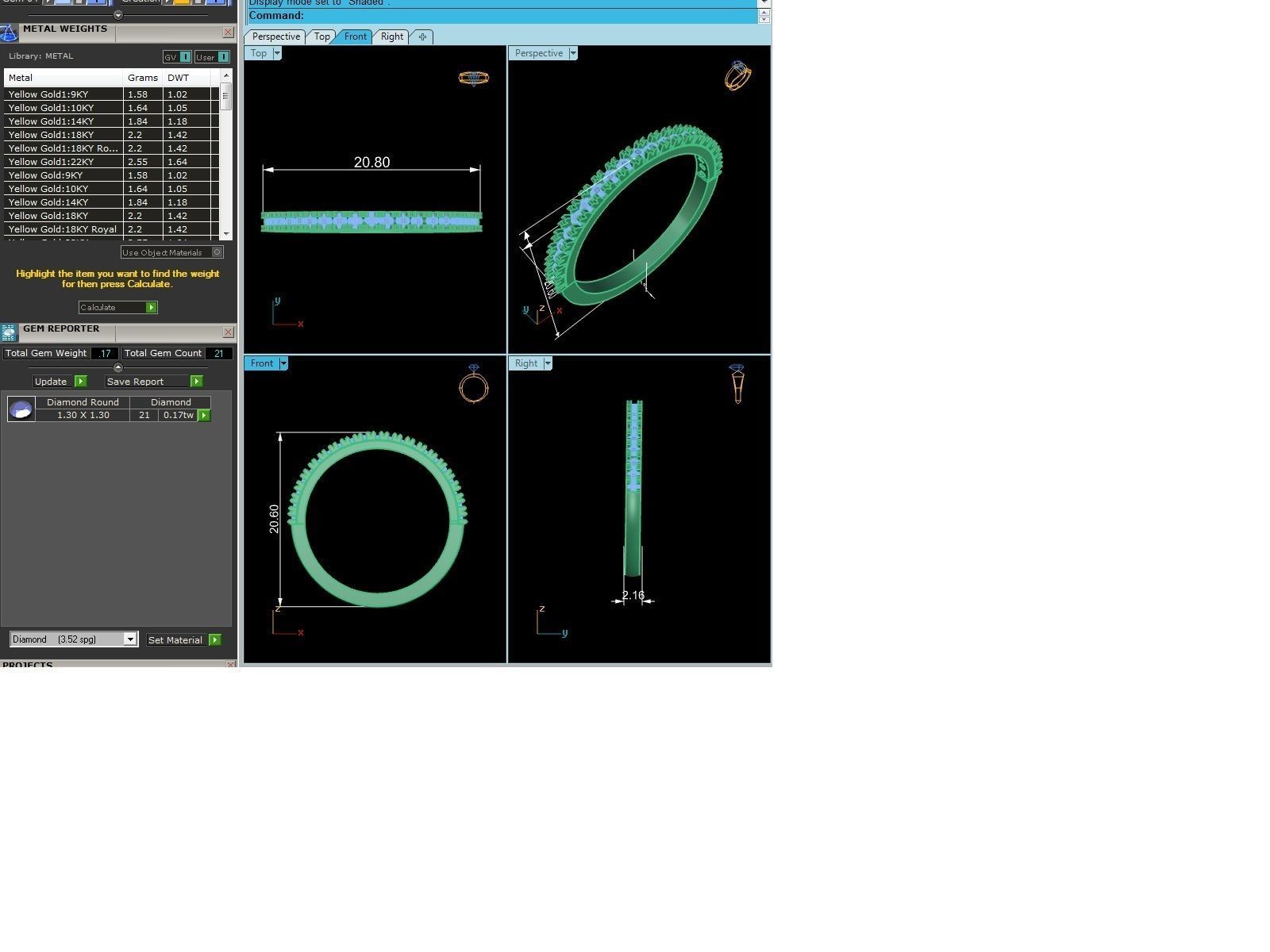 Women Diamond Ring 3dm render details 3D print model_4