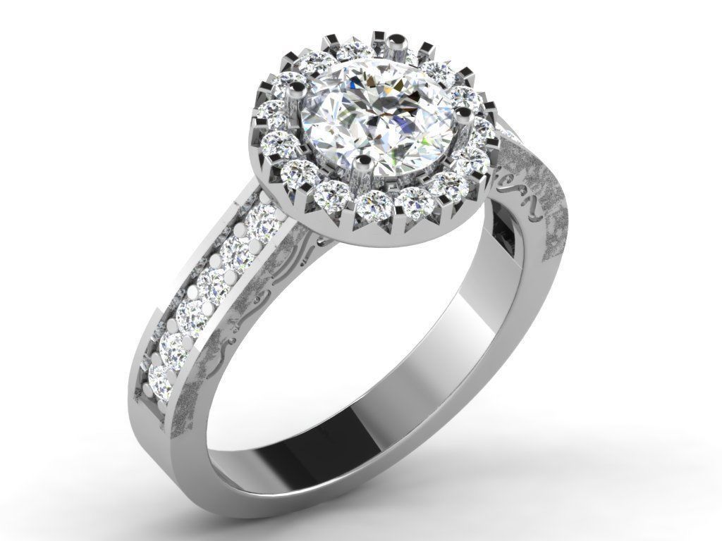 Women Diamond Ring 3dm render details 3D print model_9