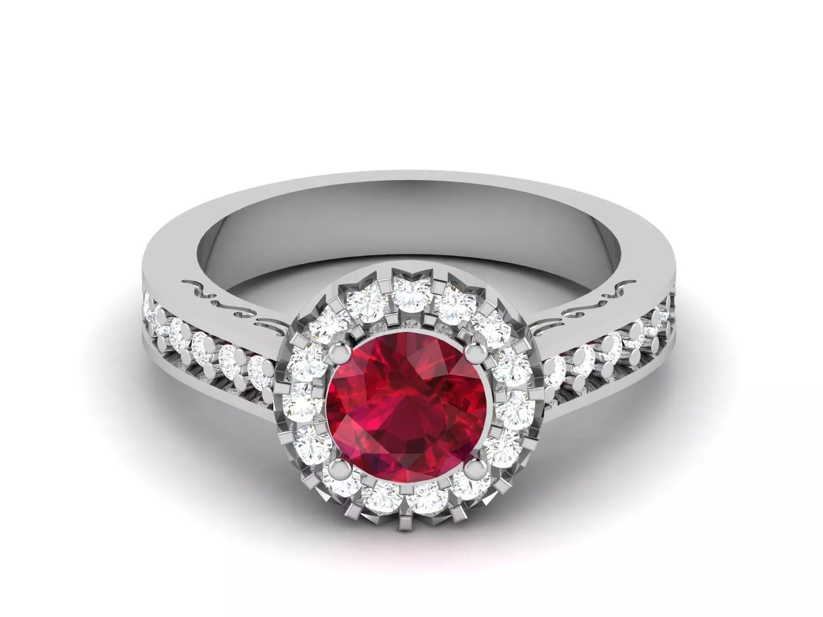 Women Diamond Ring 3dm render details 3D print model_0