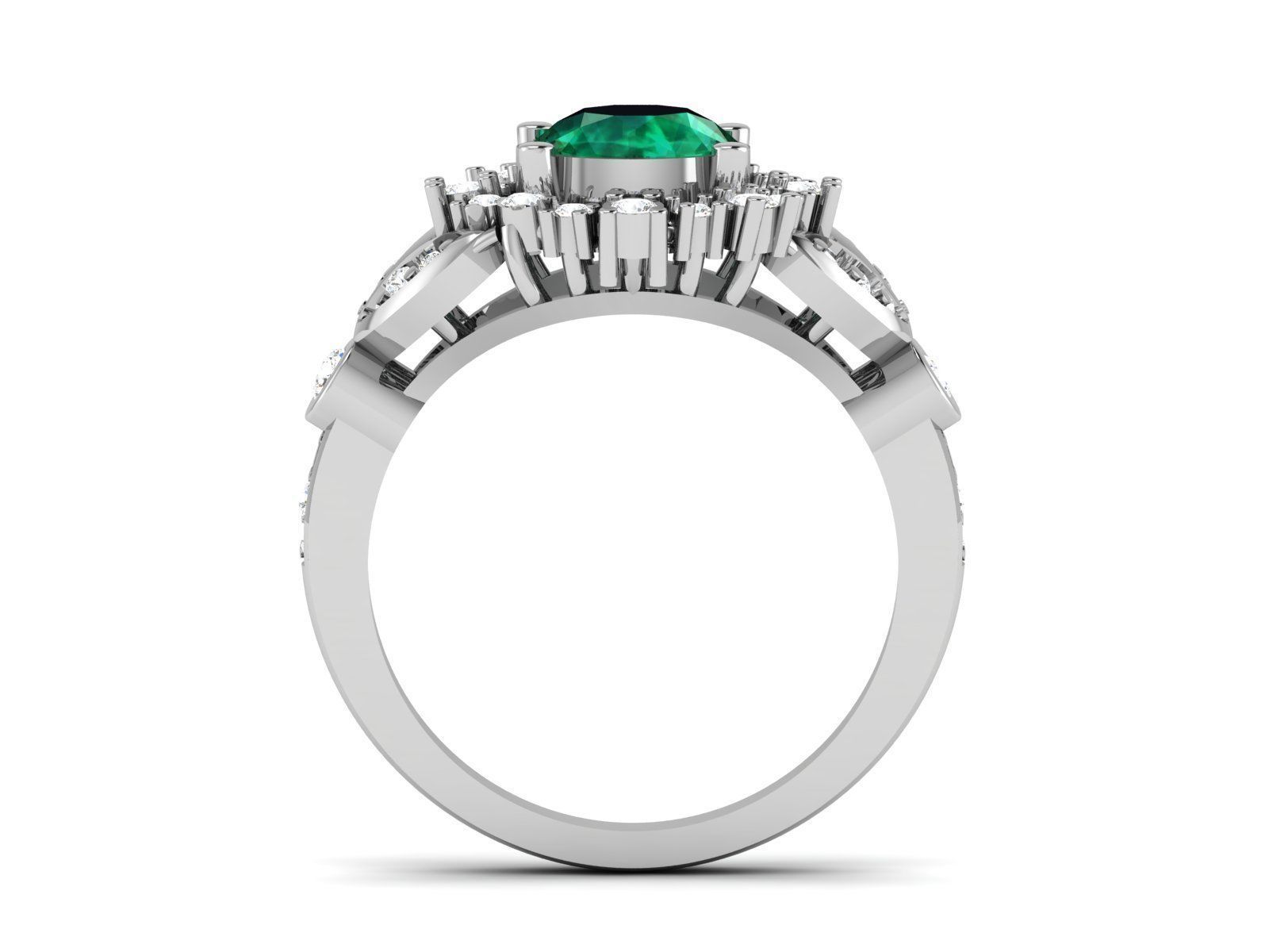 Women Diamond Ring 3dm render details 3D print model_7