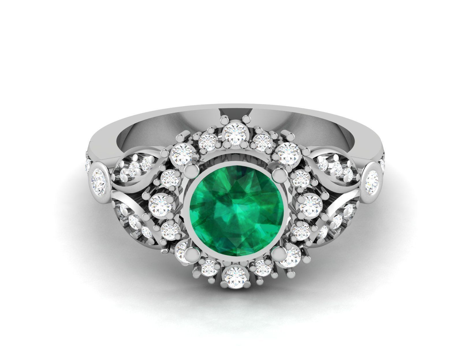 Women Diamond Ring 3dm render details 3D print model_3