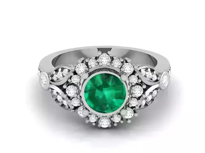 Women Diamond Ring 3dm render details