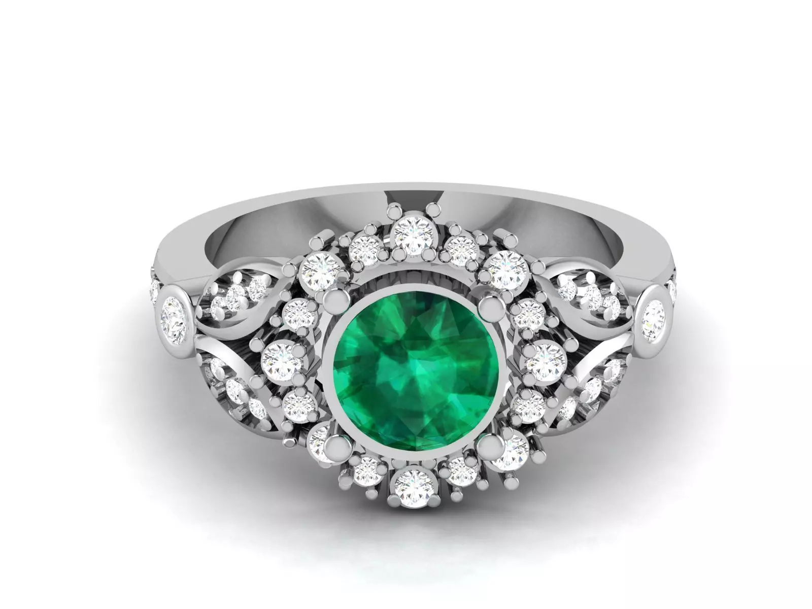 Women Diamond Ring 3dm render details 3D print model_0