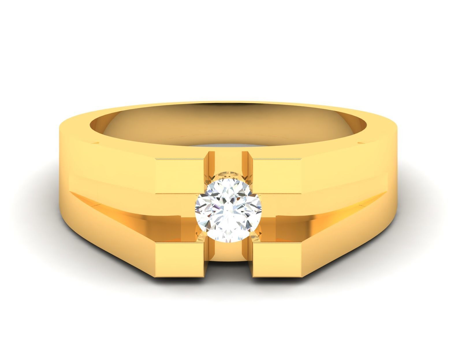 Gents Diamond Ring 3dm render details 3D print model_3