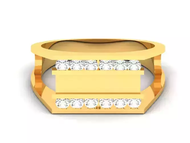 Gents Diamond Ring 3dm render details 3D print model
