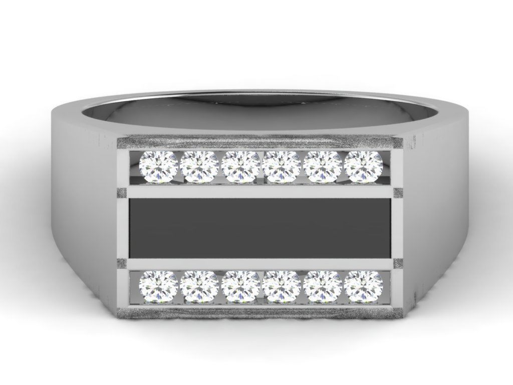 Gents Diamond Ring 3dm render details 3D print model_9