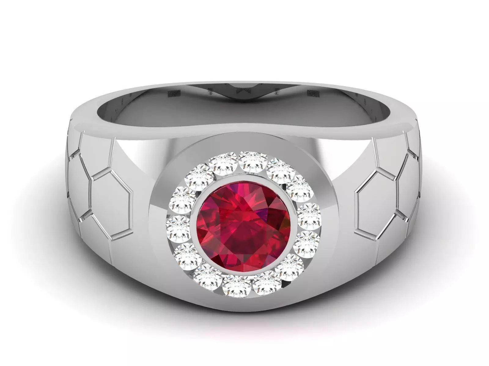 Gents Diamond Ring 3dm render details 3D print model_0