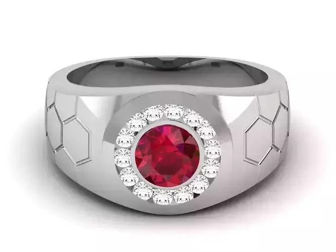 Gents Diamond Ring 3dm render details 3D print model