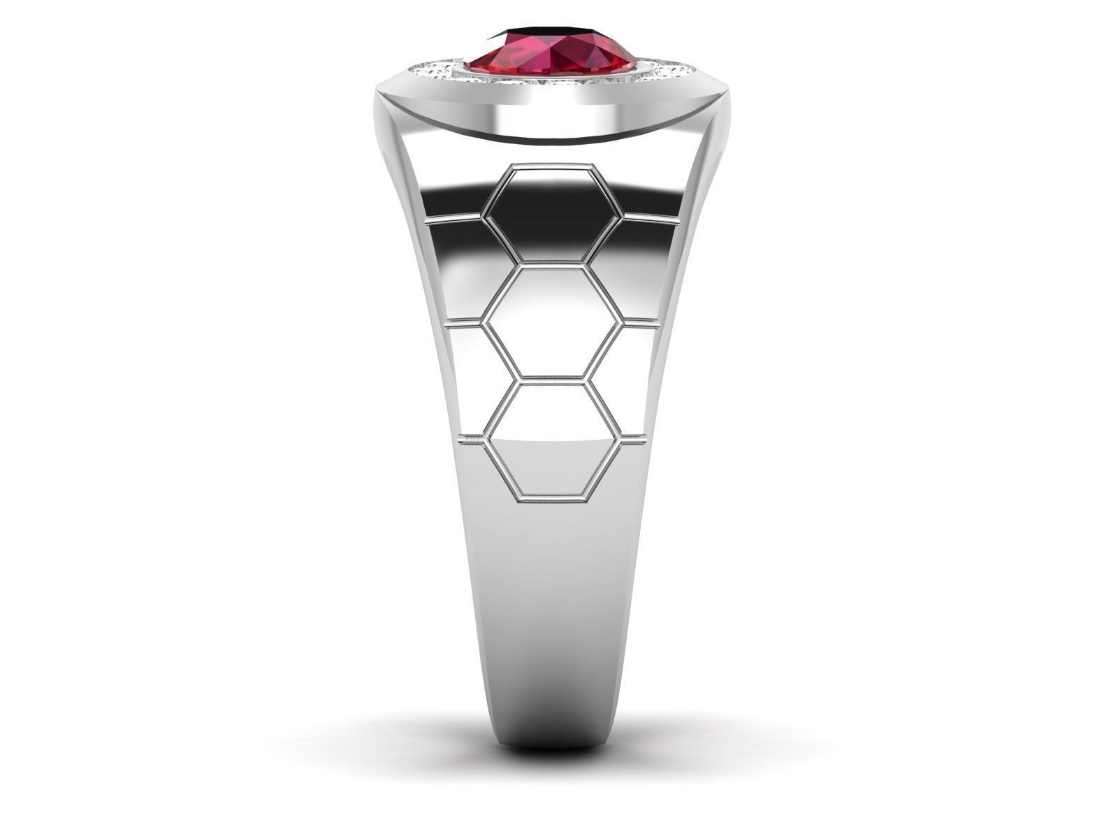Gents Diamond Ring 3dm render details 3D print model_6