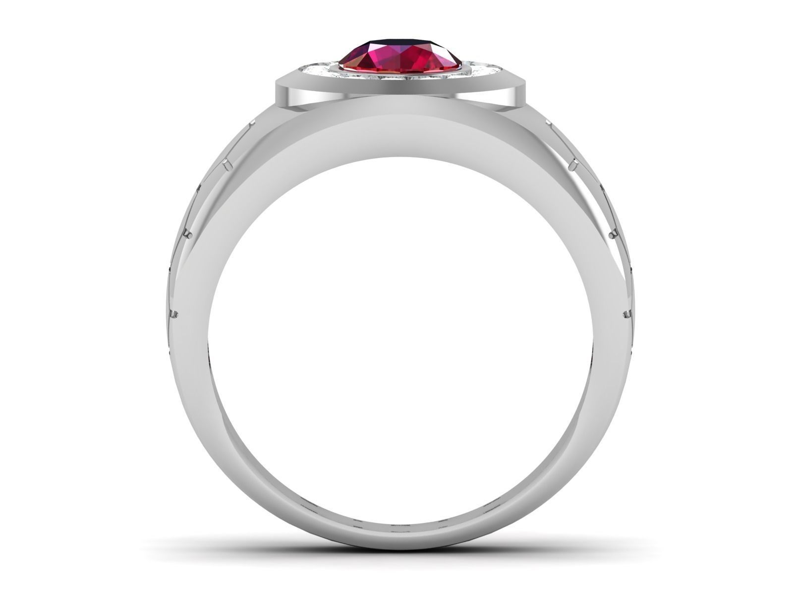 Gents Diamond Ring 3dm render details 3D print model_5