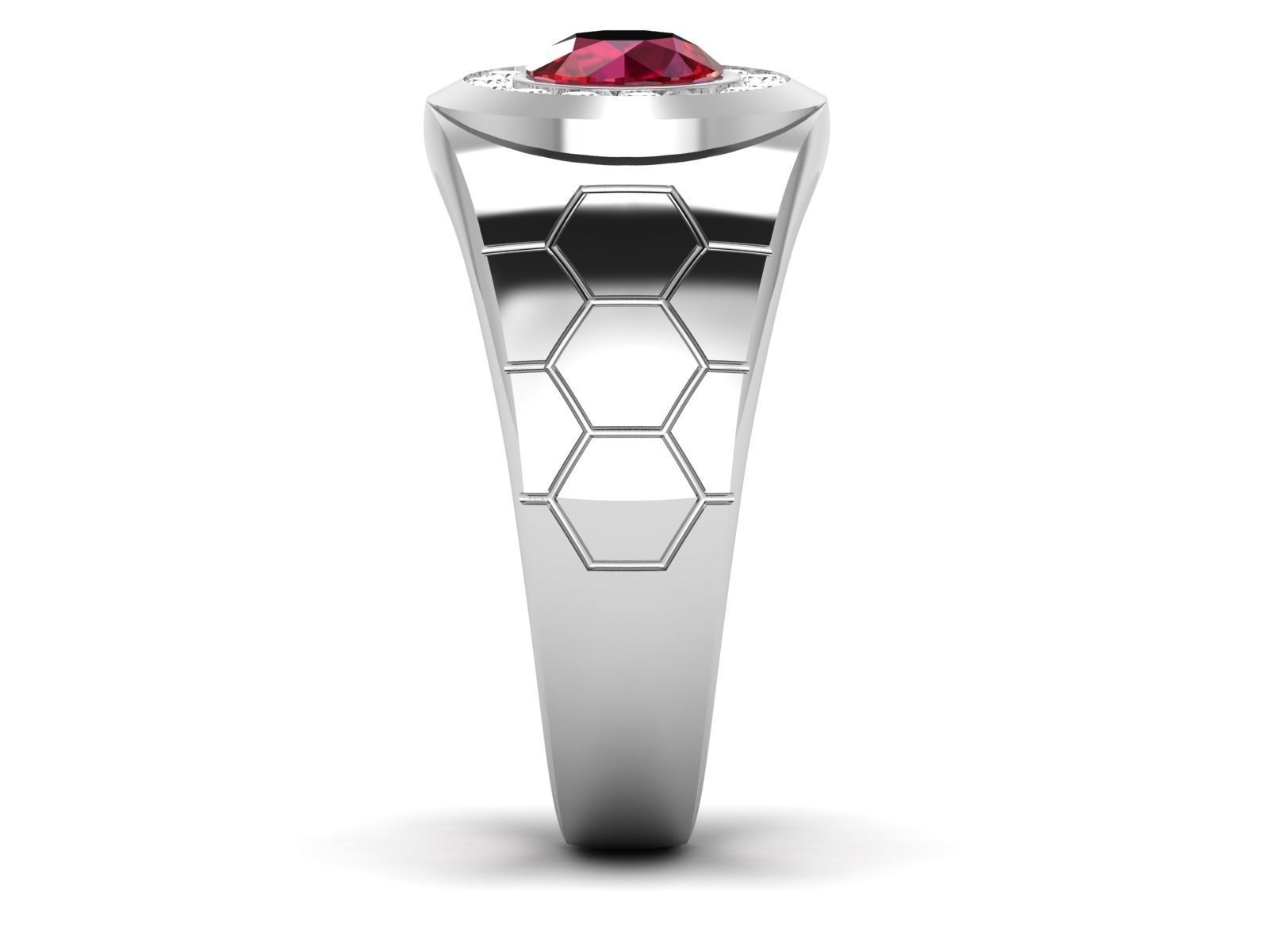 Gents Diamond Ring 3dm render details 3D print model_7