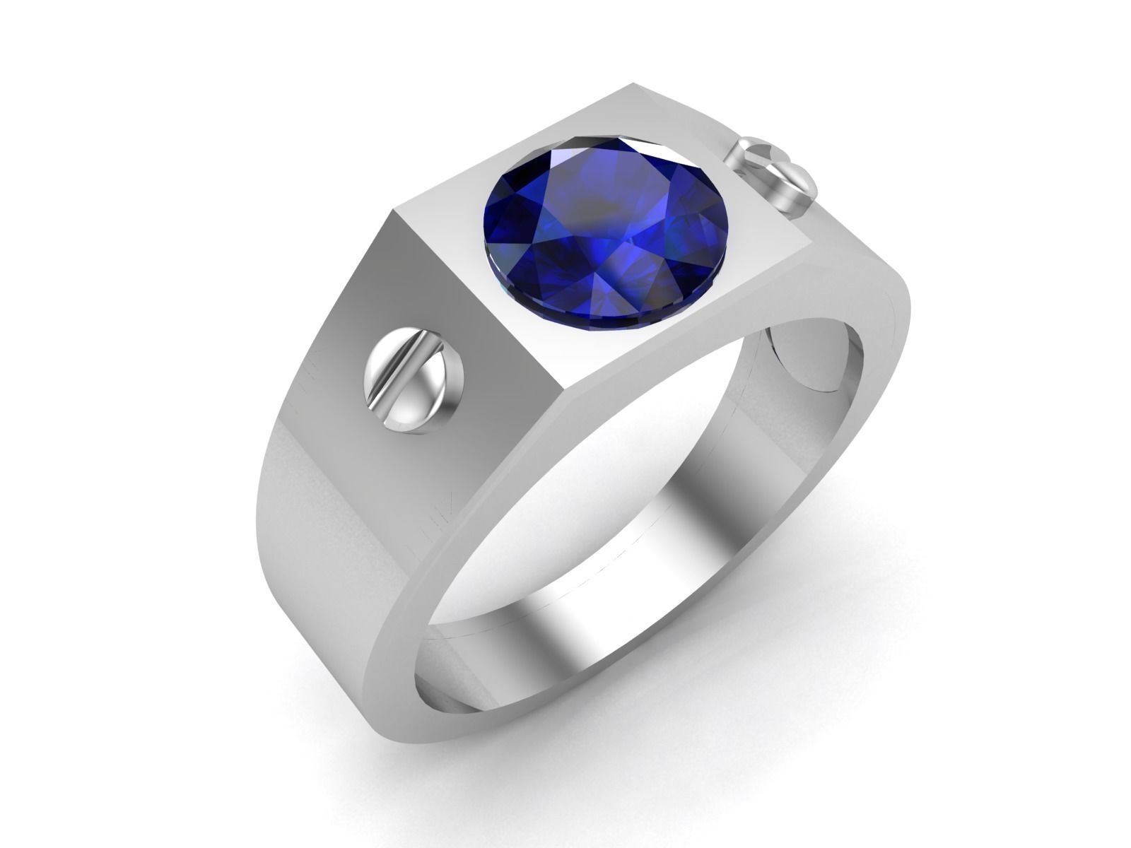 Gents Diamond Ring 3dm render details 3D print model_2