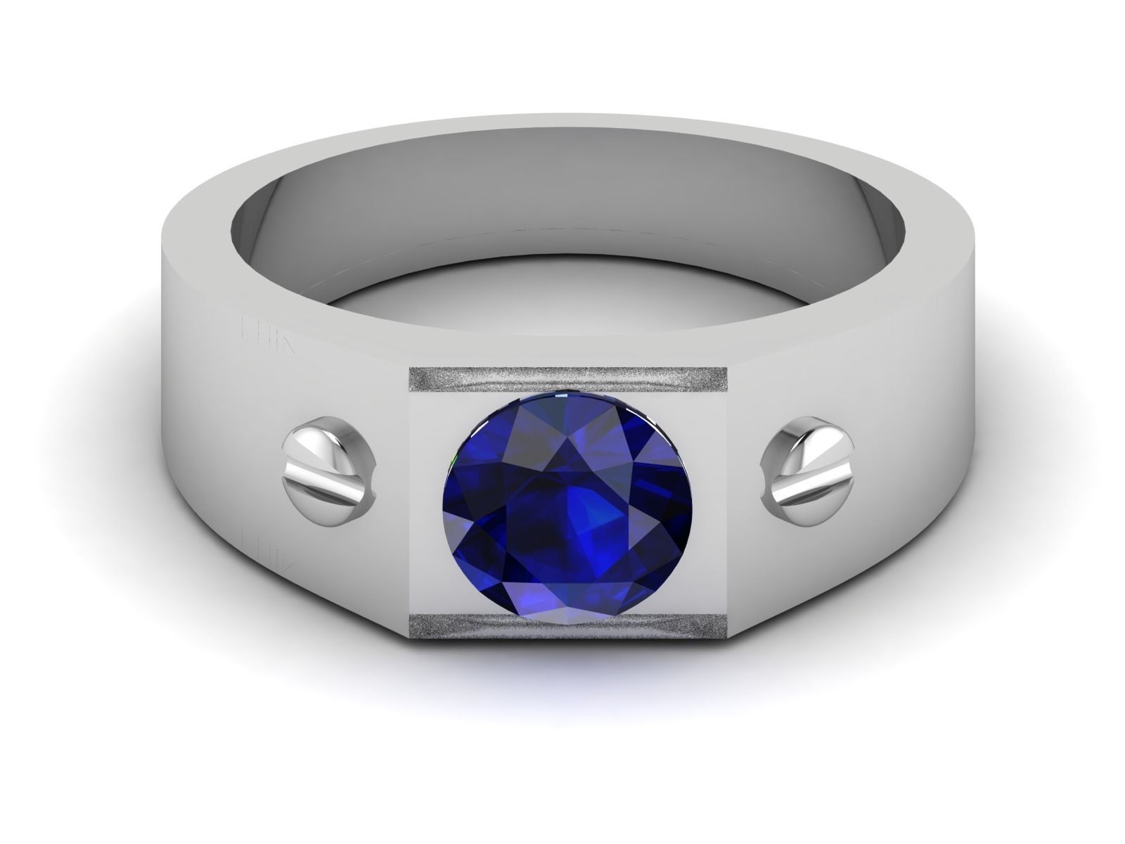 Gents Diamond Ring 3dm render details 3D print model_7