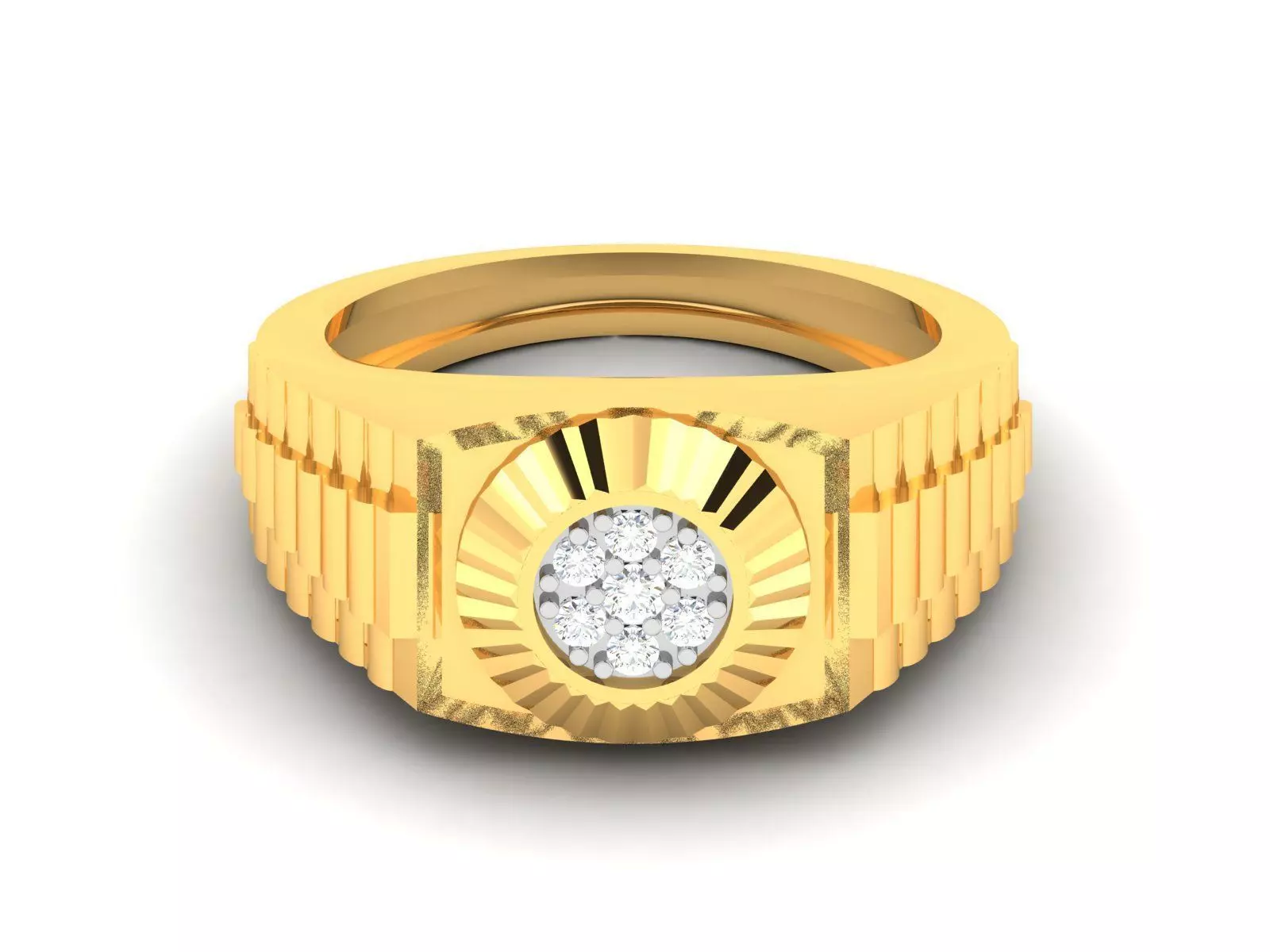 Gents Diamond Ring 3dm render details 3D print model_0