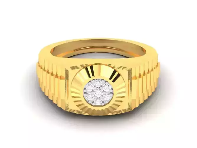 Gents Diamond Ring 3dm render details 3D print model