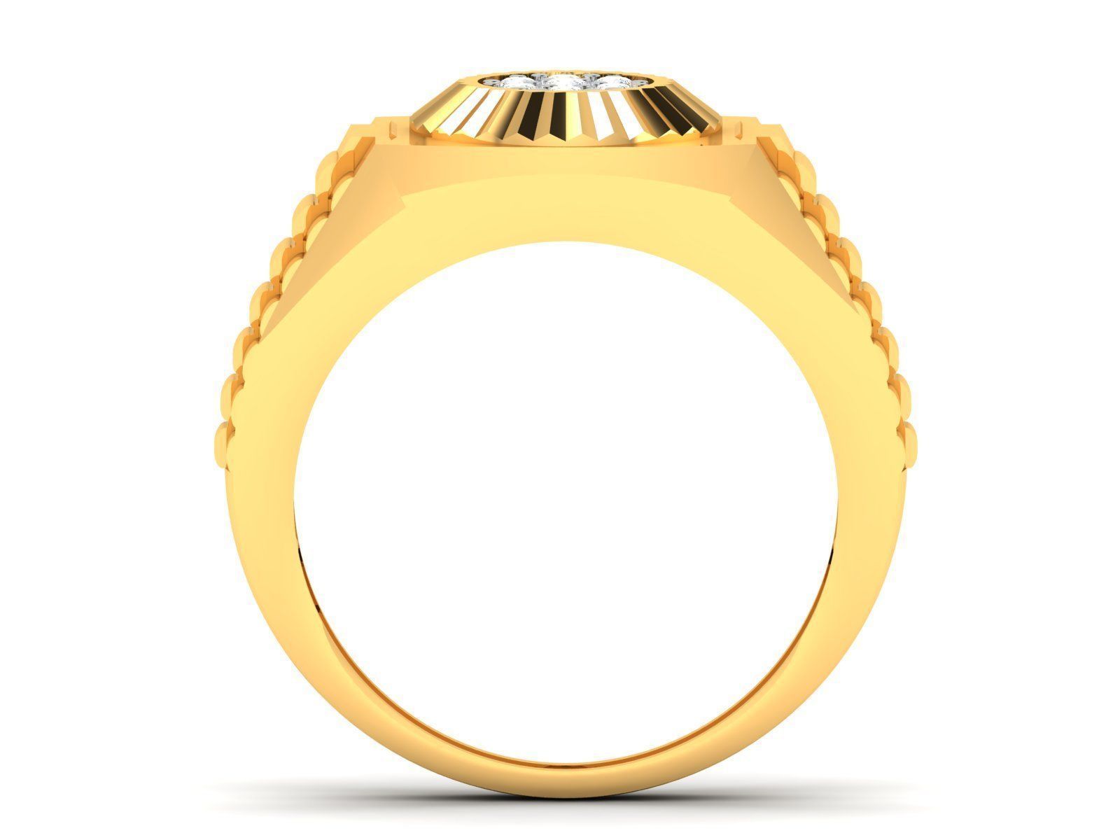 Gents Diamond Ring 3dm render details 3D print model_3