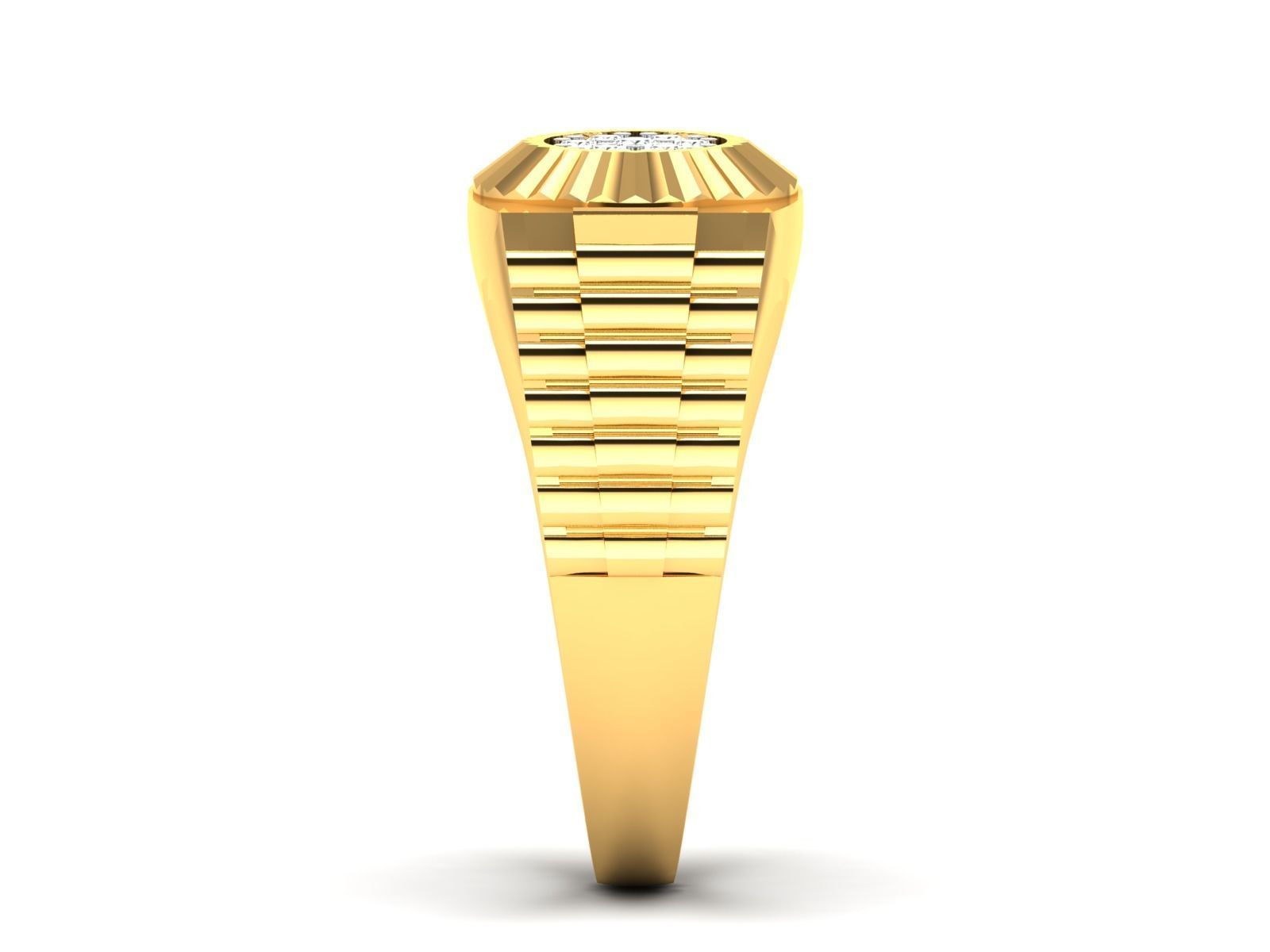 Gents Diamond Ring 3dm render details 3D print model_6