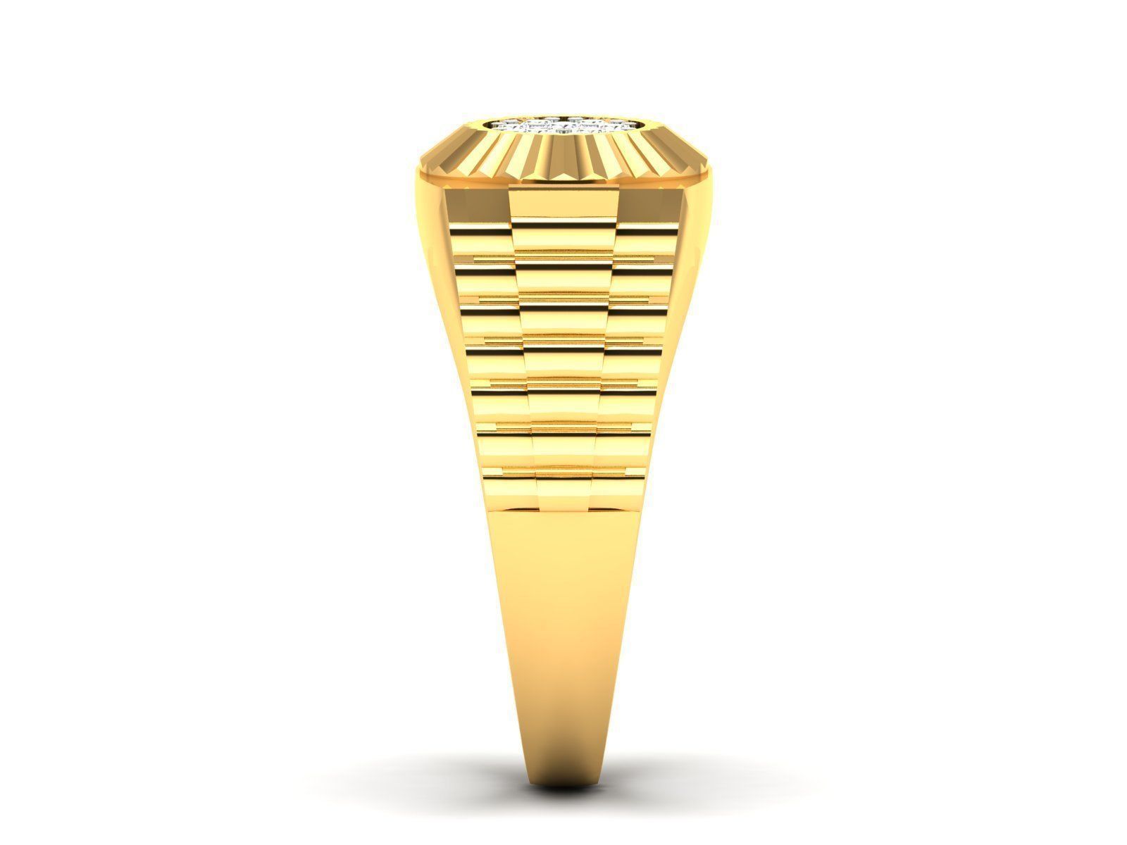 Gents Diamond Ring 3dm render details 3D print model_5