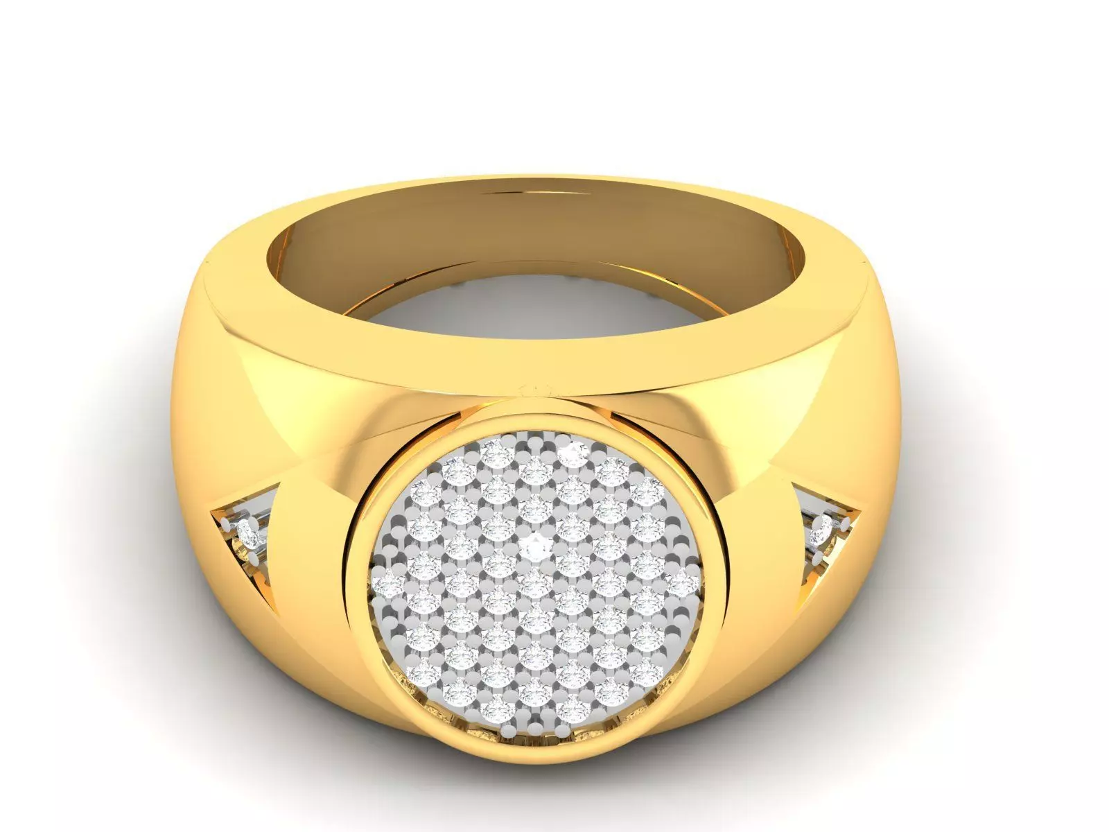 Gents Diamond Ring 3dm render details 3D print model_0