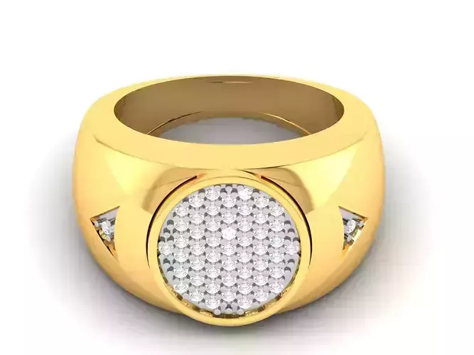 Gents Diamond Ring 3dm render details 3D print model