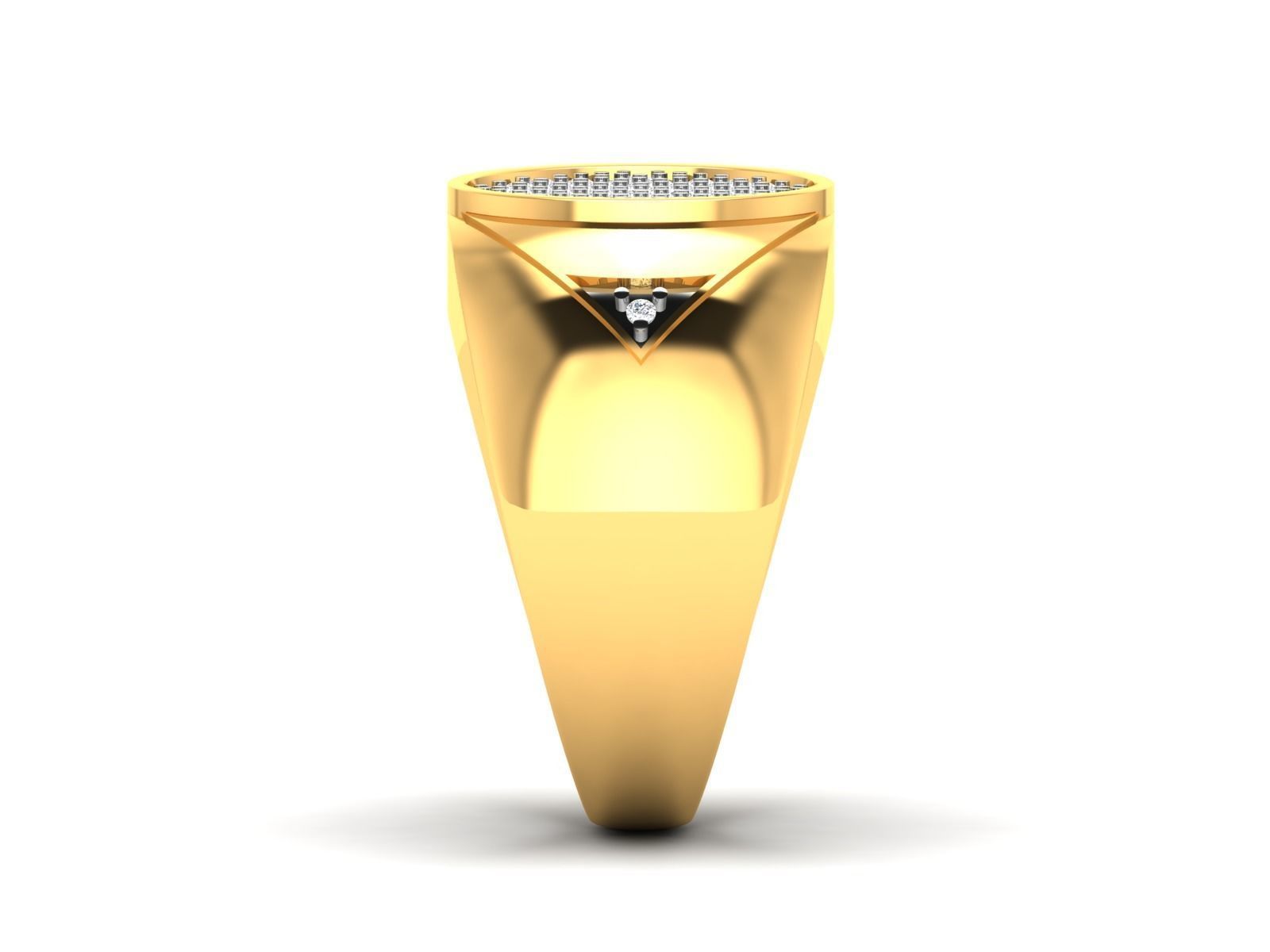 Gents Diamond Ring 3dm render details 3D print model_6