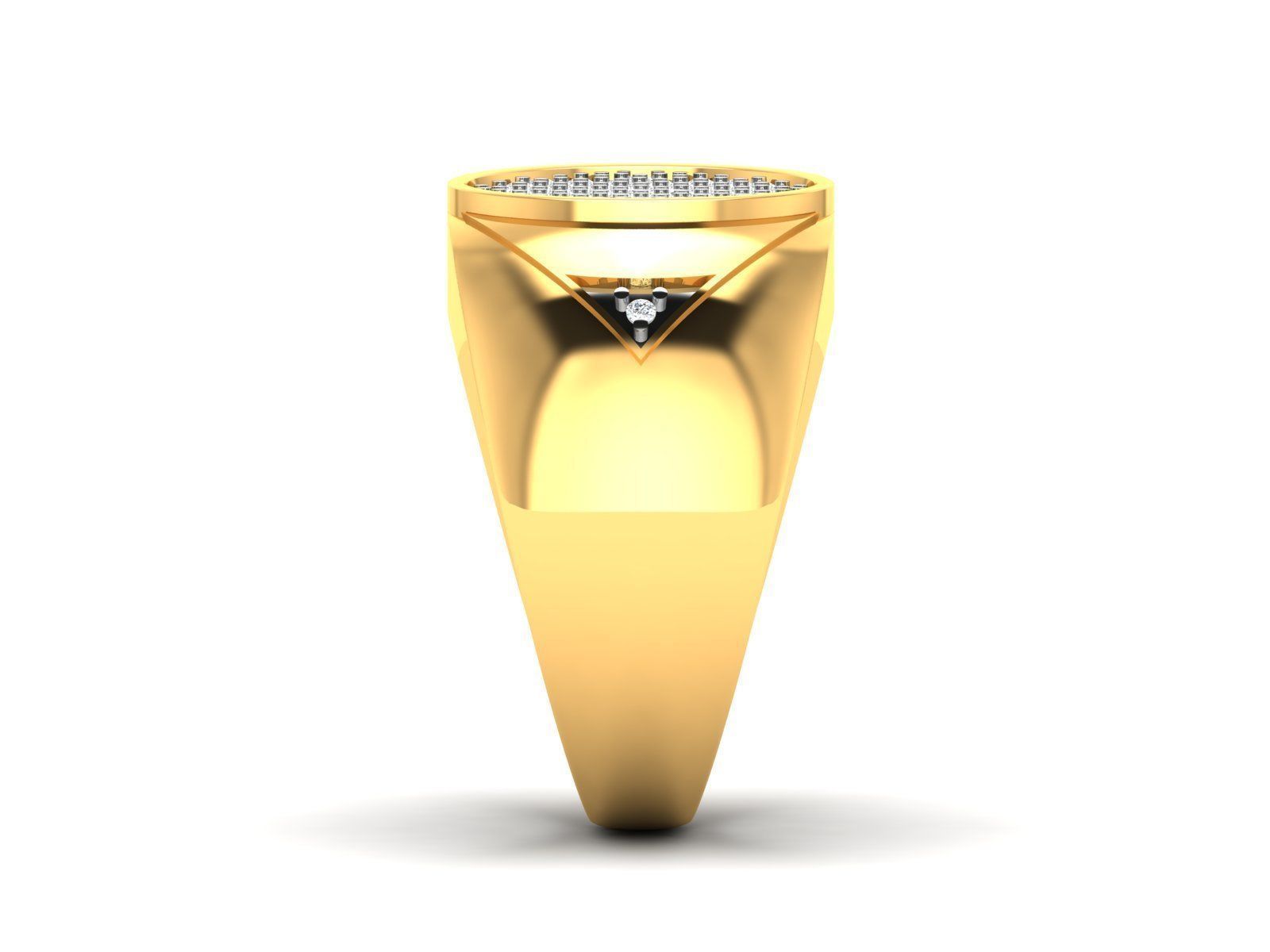 Gents Diamond Ring 3dm render details 3D print model_5