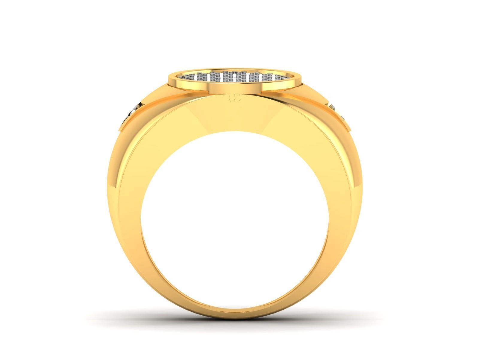 Gents Diamond Ring 3dm render details 3D print model_4