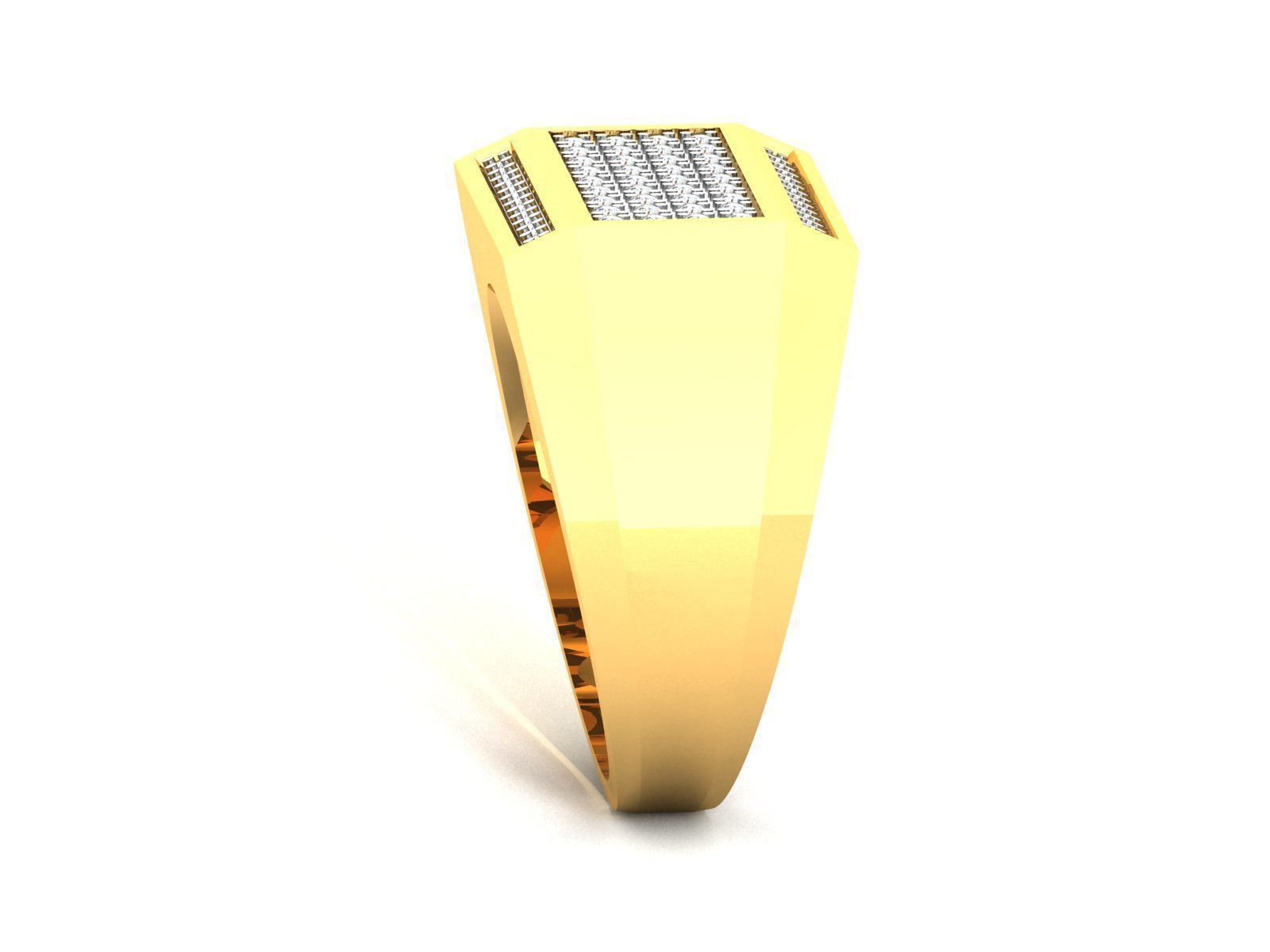 Gents Diamond Ring 3dm render details 3D print model_5