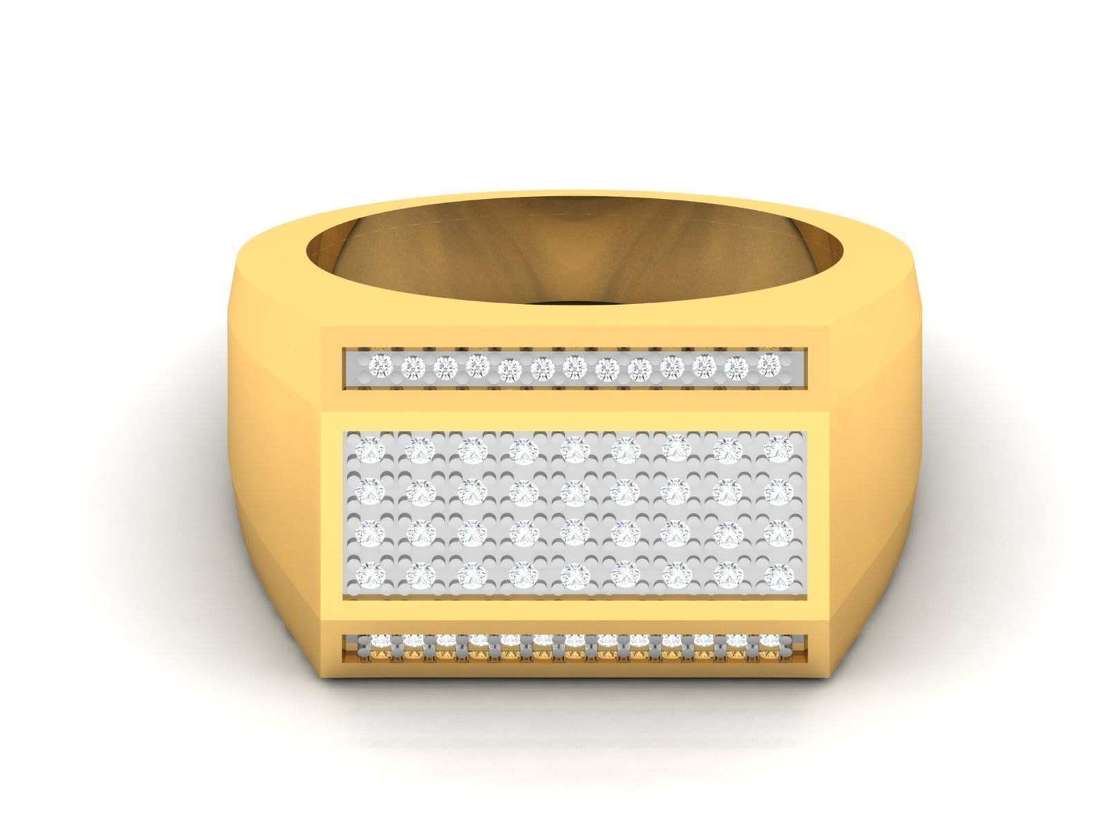 Gents Diamond Ring 3dm render details 3D print model_7