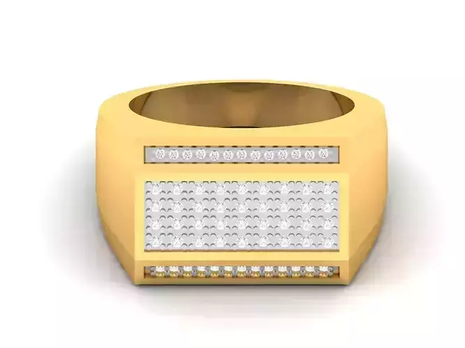Gents Diamond Ring 3dm render details 3D print model