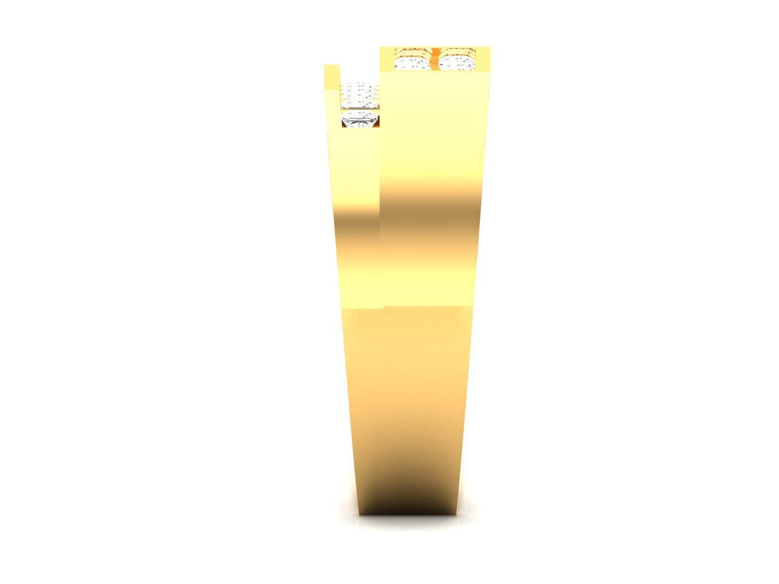 Gents Diamond Ring 3dm render details 3D print model_5
