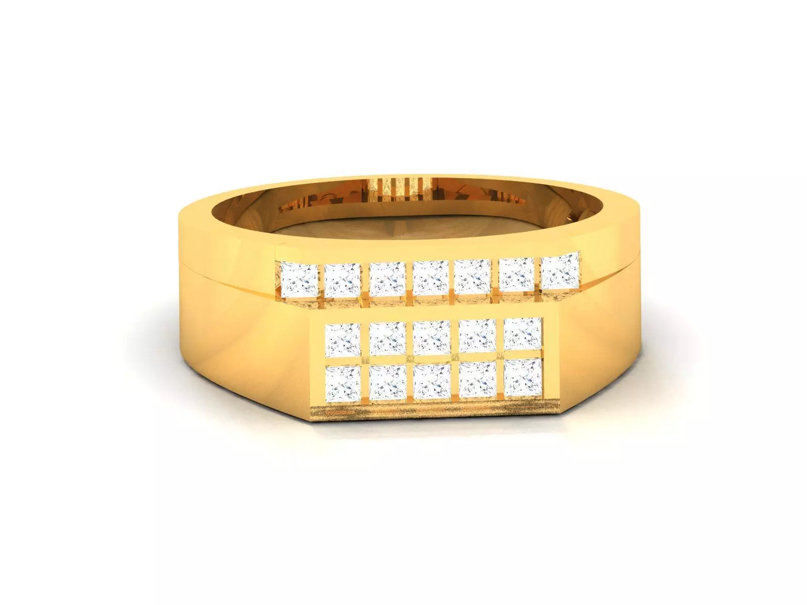 Gents Diamond Ring 3dm render details 3D print model_0