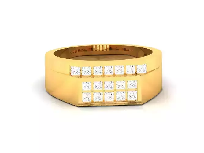 Gents Diamond Ring 3dm render details 3D print model