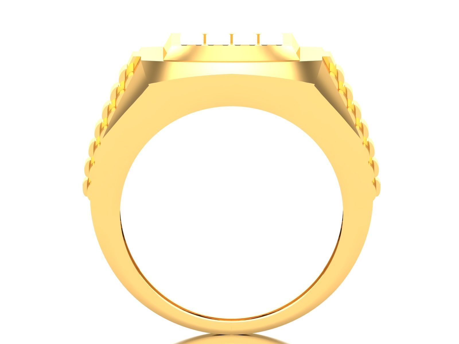 Gents Diamond Ring 3dm render details 3D print model_4