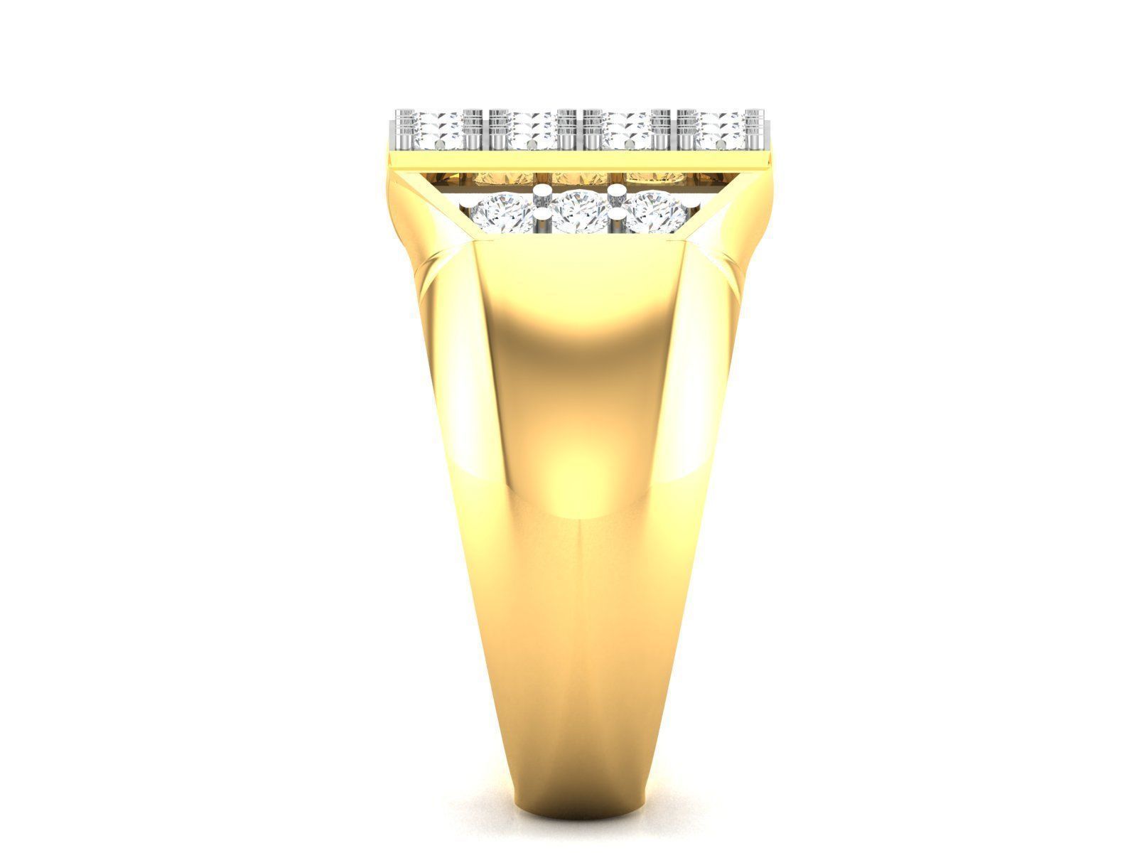 Gents Diamond Ring 3dm render details 3D print model_5