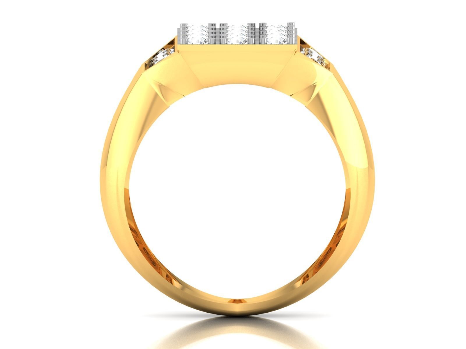 Gents Diamond Ring 3dm render details 3D print model_4