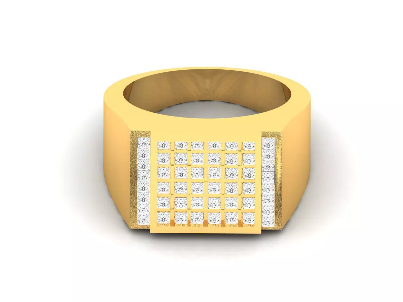 Gents Diamond Ring 3dm render details 3D print model_0