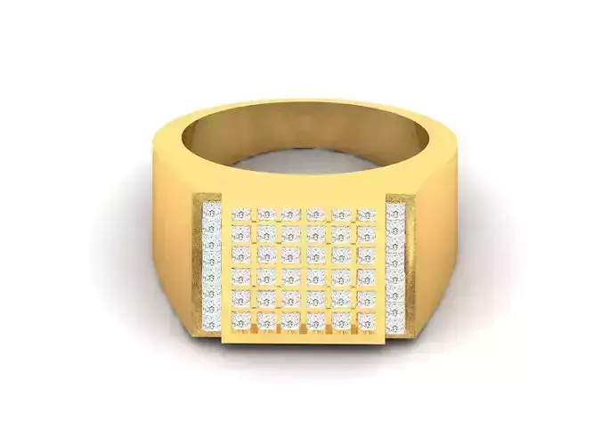 Gents Diamond Ring 3dm render details 3D print model